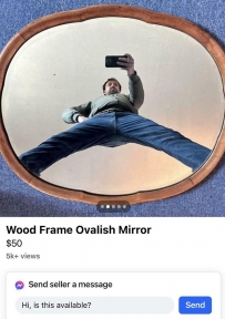 2406 Wood Frame Ovalish mirror