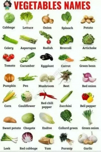 2406 Vegetable Names Words