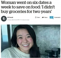 2406 Woman went on six dates a week to save on food