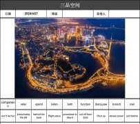 英语讲故事 A top view of night city in the sea