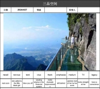 英语讲故事 A glass bridge hung in the whaist of mountain