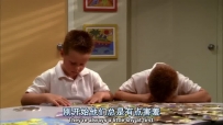 S01E05 One of the boys' eyes are drooping and the other's head is practically on the table